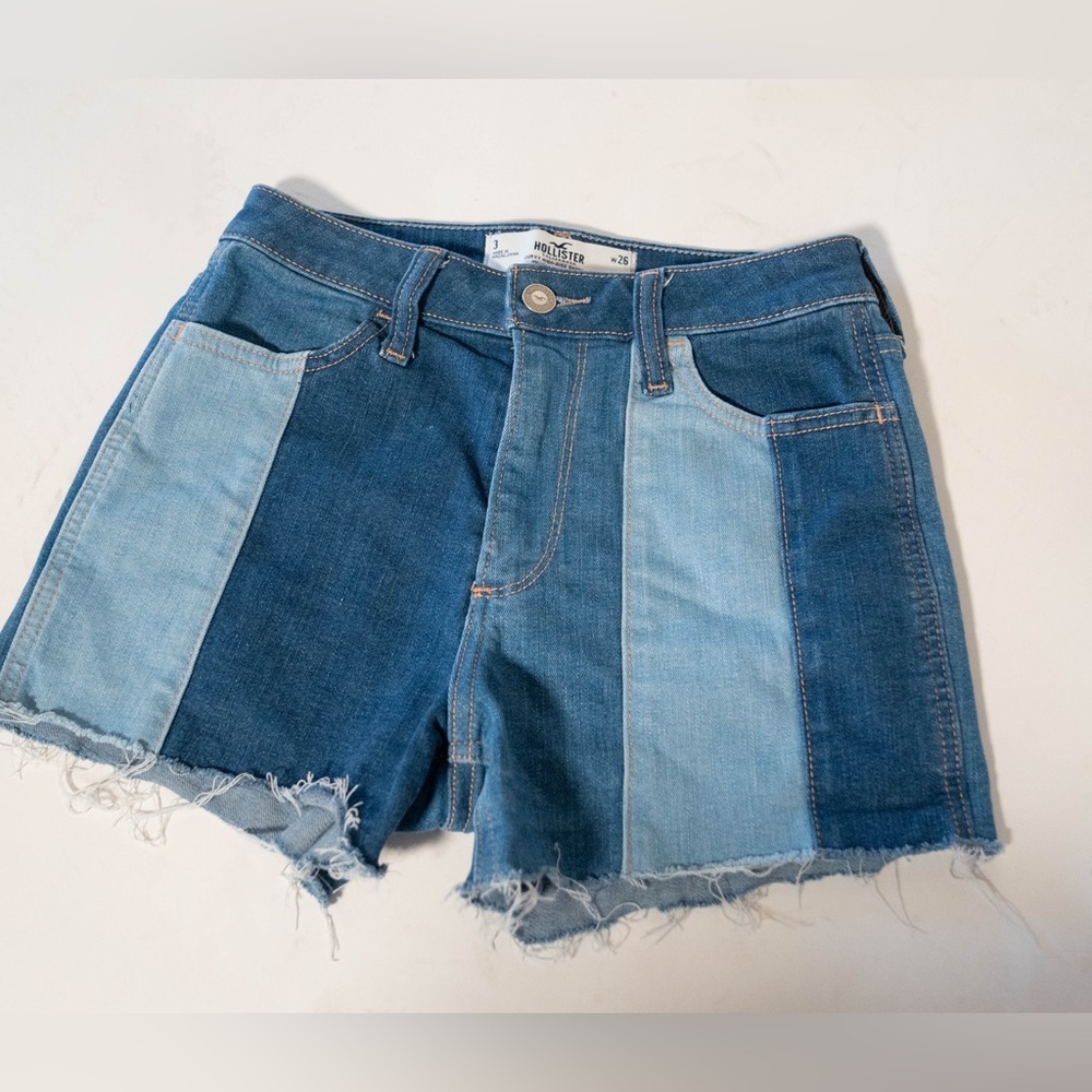Hollister Patchwork Jean Shorts - Blue Shades